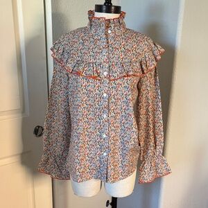 Floral Ruffle Blouse
